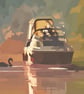 Boat & Swan Norfolk Fen A5 Greeting Card  - Image 1
