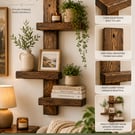Handmade Rustic Wall Mounted Display Shelf 