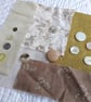 Golden Brown Slow Stitching kit(large) - upcycled and zero waste textiles  - Image 4