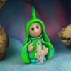 Tiny Beachcomber Gnome 'Wendo' with shell OOAK Sculpt Ann Galvin