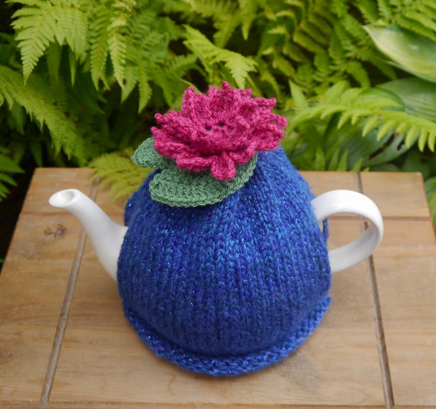 Water Lily Tea Cosy, Sparkly Lily Flower and Pad Tea Cozy