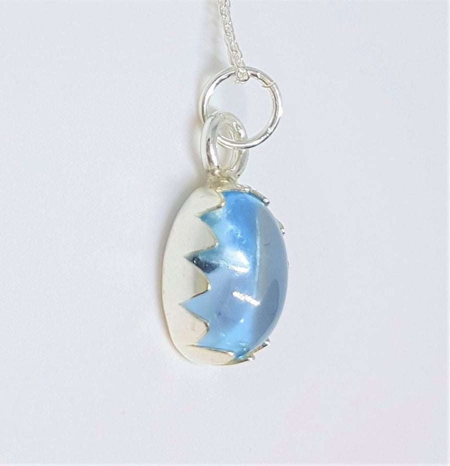 Sky Blue Topaz Pendant, Sterling Silver Pendant, Topaz Necklace, Topaz Jewellery
