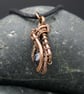 Copper Wire Weave Wrapped Snowflake Obsidian Pendant - Image 5