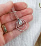 Circles Necklace. Recycled Sterling Silver Pebble with Daffodil & Rings - Image 2