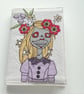 freemotion embroidered spring floral lady zombie A6 sketchbook notebook - Image 3