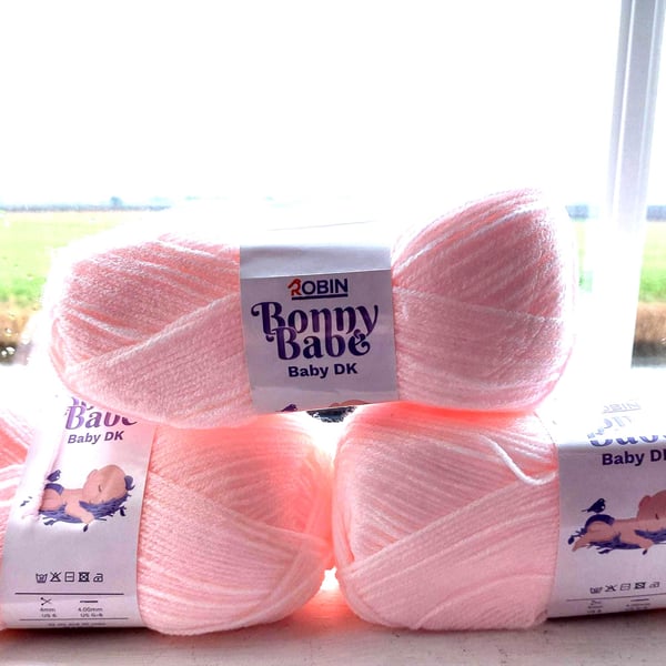 Peach x3 Robin Bonny Babe DK Knitting Wool Yarn 100g Balls