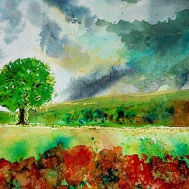 "Norfolk fields" original watercolour 