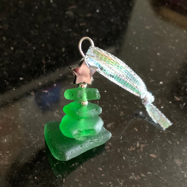 Seaglass Christmas tree decoration