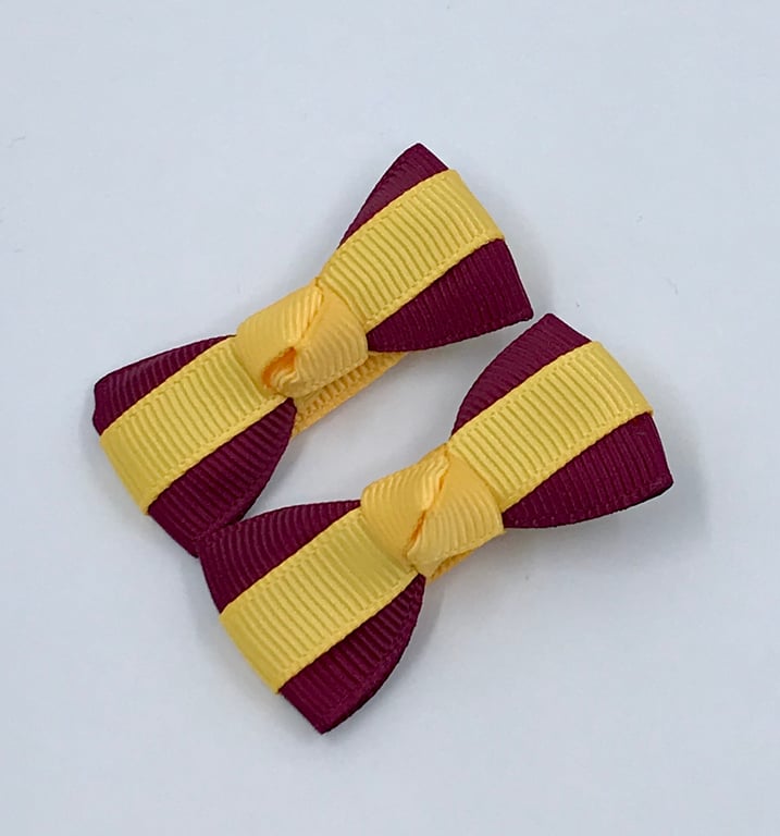 School Itty Bitty Wine and Yellow Gold on Clips (pair)