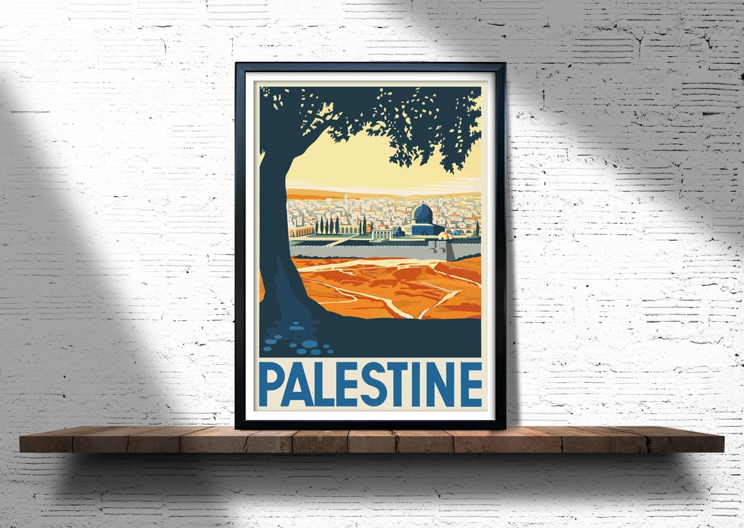 Palestine vintage travel poster, Palestine wall print, vintage travel wall art