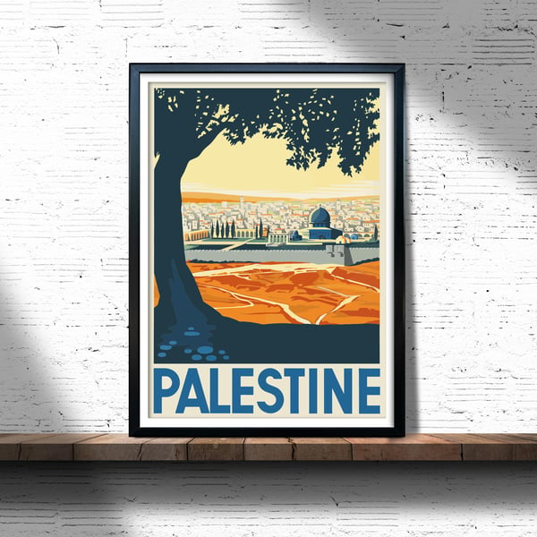 Palestine vintage travel poster, Palestine wall print, vintage travel wall art