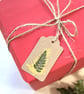 Handmade Christmas Gift Tags, Pack of 5 Hand Painted Pressed Fern - Image 3
