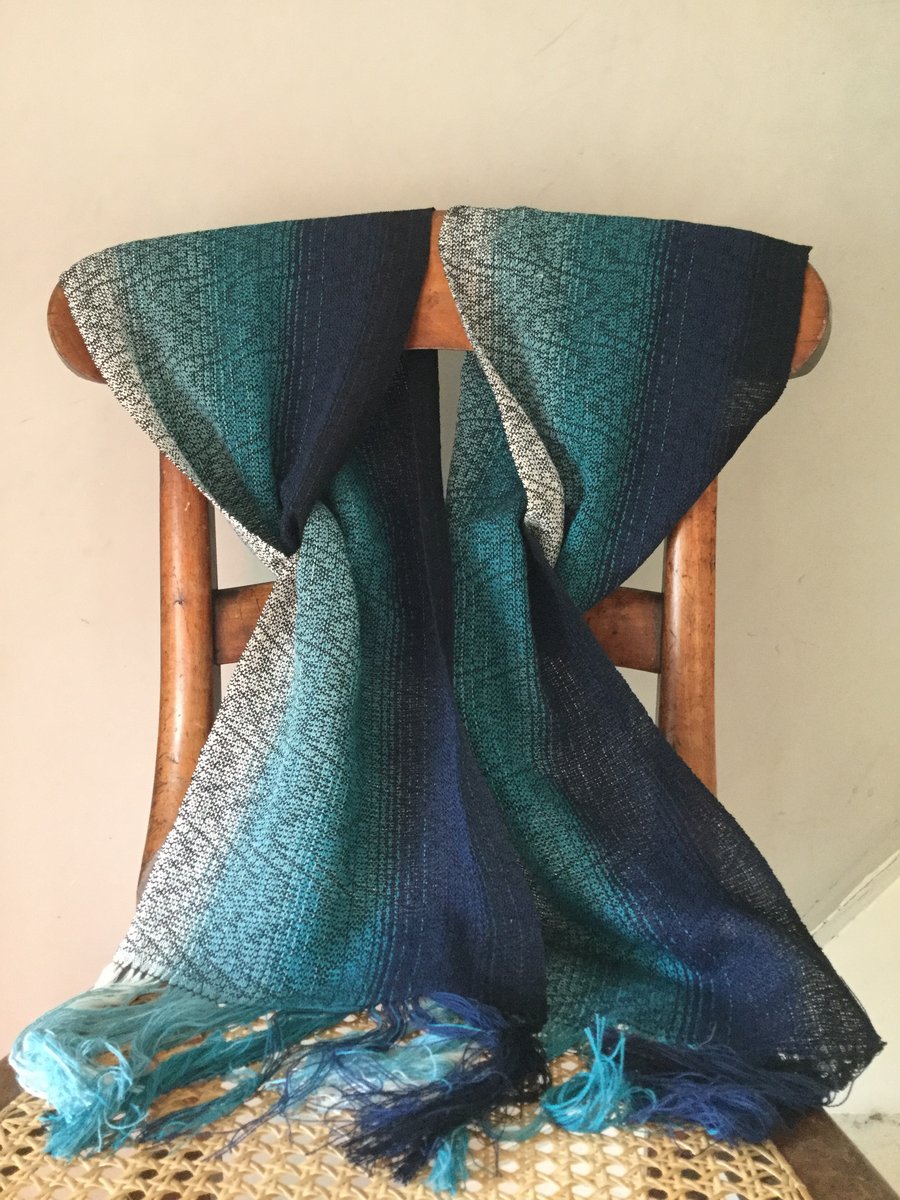 Ebb and Flow Hand Woven Cotton Scarf