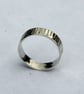  Wide, Cross-hammered Sterling Silver Man's Ring, Hallmarked, size W&half - Image 3