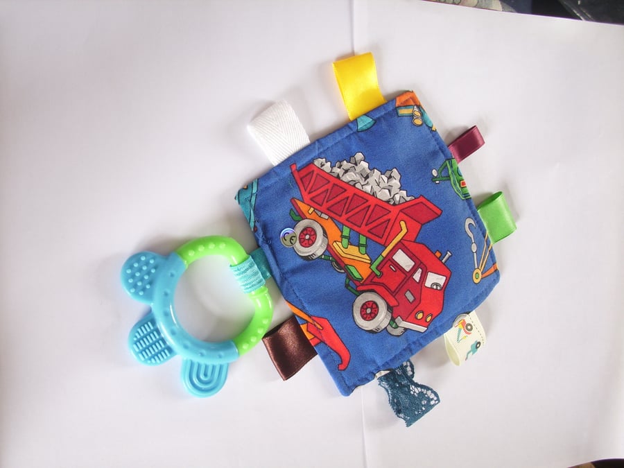 Blue tagged teether - POST FREE UK only
