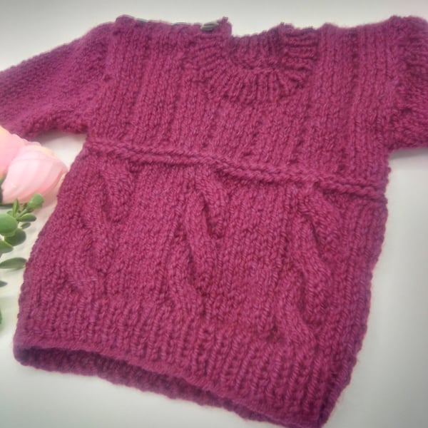 Cabled Jumper for a Child, Child's Knitted Jumper, Birthday Gift