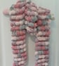 Light Grey, Rose Pink, Light Pink and Mauve Multicoloured Furry Scarf