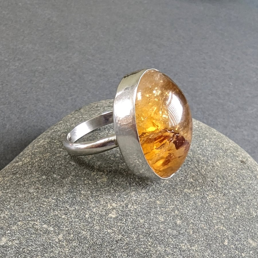 Sterling Sliver and Citrine Ring