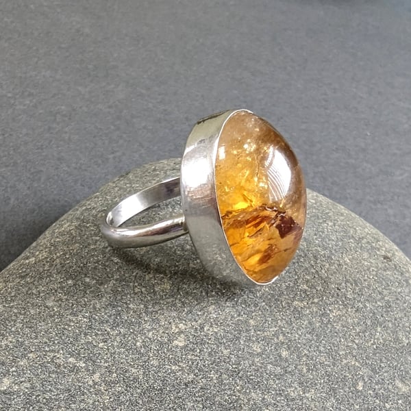 Sterling Sliver and Citrine Ring