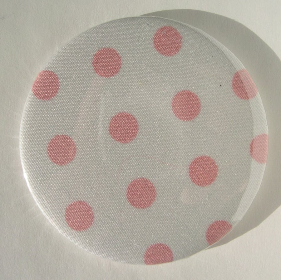 SALE - Pastel Pink Polka pocket  mirror