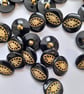18mm black and gold shank buttons - Image 1