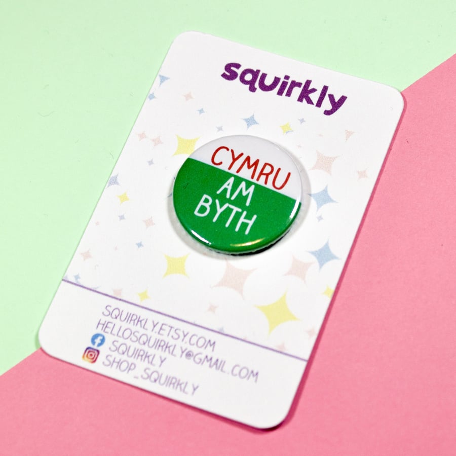 Wales Cymru am Byth (Wales Forever) Welsh pride rugby badge pin button