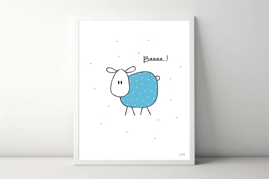 Dotty Sheep A4 Art Print 