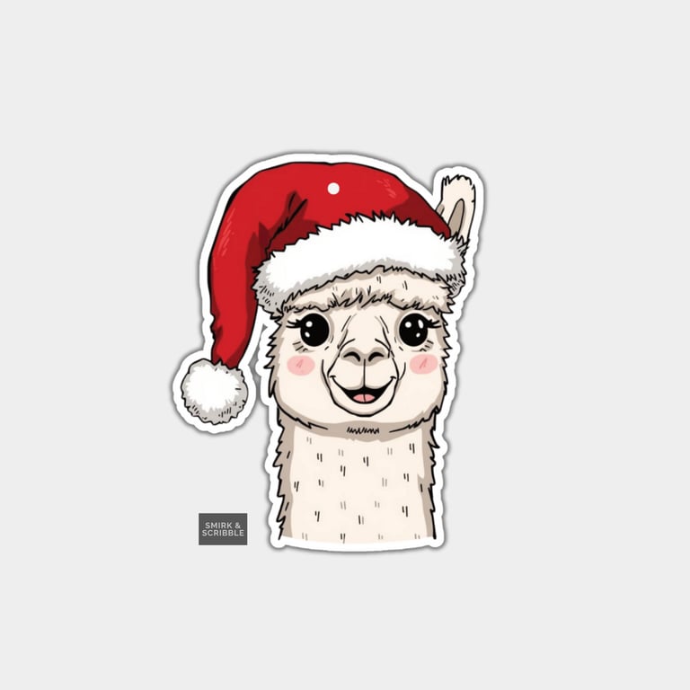 Funny Christmas Gift Tags For Adults, 6pk - Cute Happy Llama