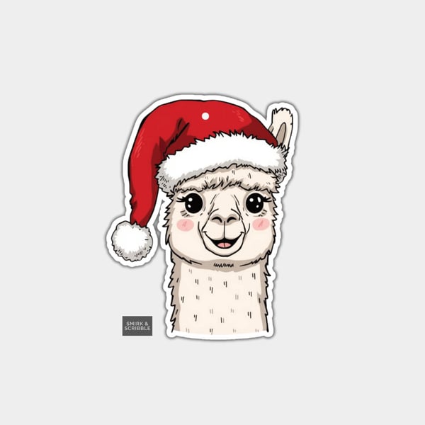 Funny Christmas Gift Tags For Adults, 6pk - Cute Happy Llama