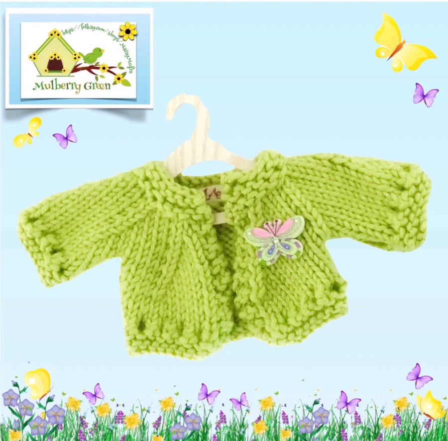 Pistachio Green Cropped Cardigan 