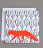 Bright orange fox card - Image 1