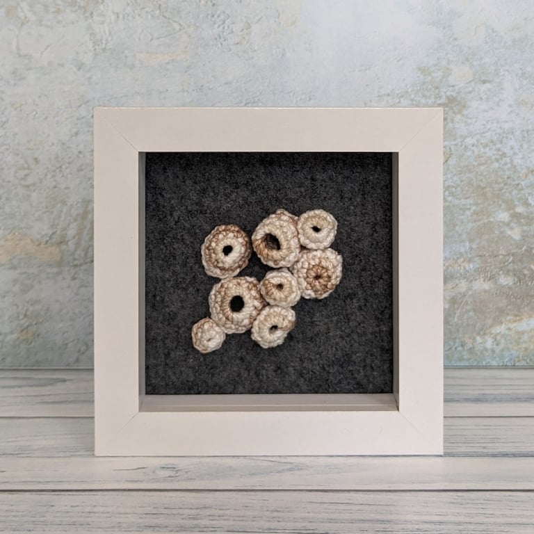 Barnacles wall art, crochet picture, crochet art, ocean art, abstract art