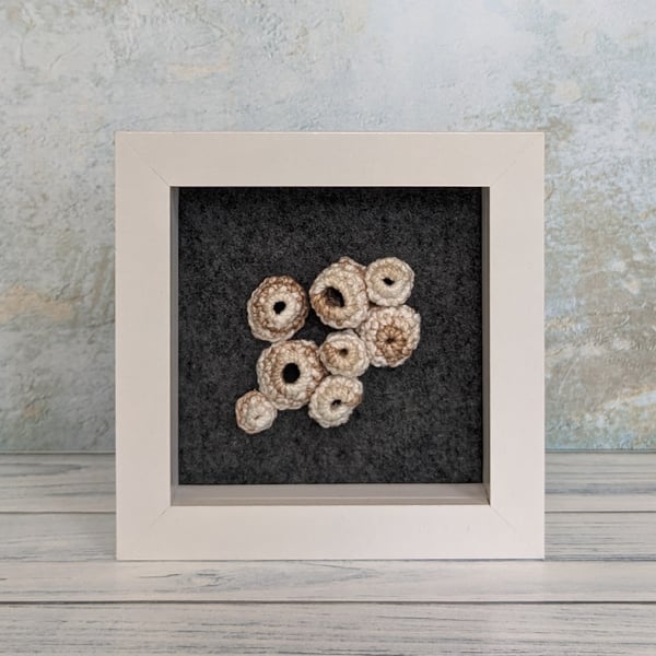 Barnacles wall art, crochet picture, crochet art, ocean art, abstract art