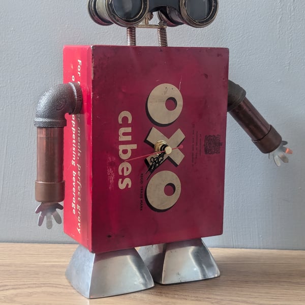 Steampunk robot clock
