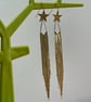 Star chain drop earrings disco statement beautiful retro - Image 8
