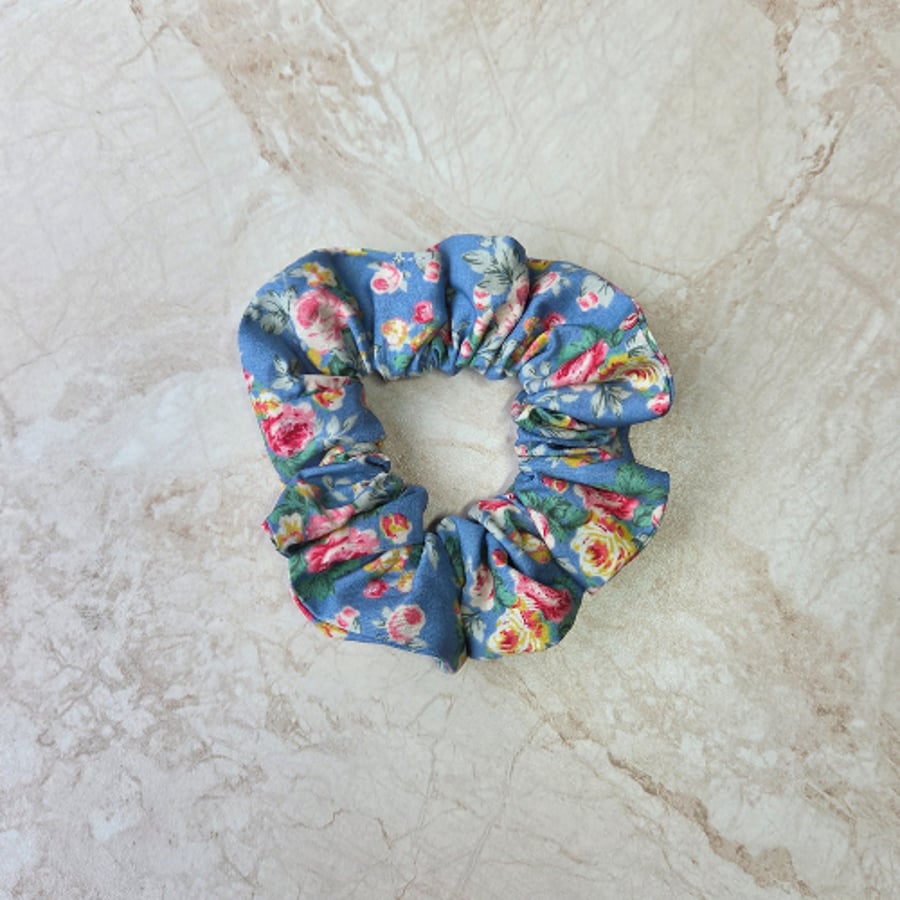 Two handmade cotton fabric scrunchies