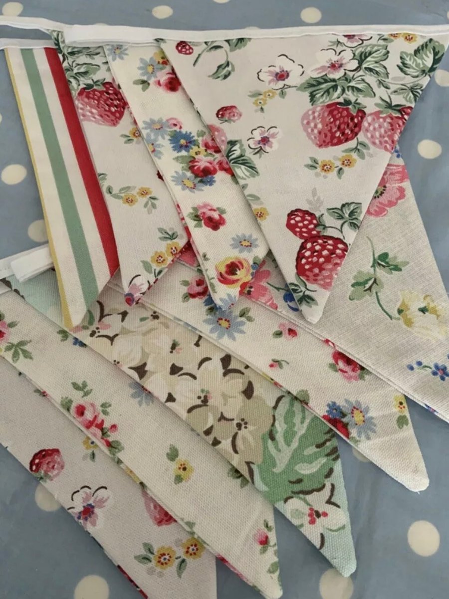Cath kidston fabric bunting, cotton fabric bunting 