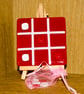 Red and White Tic Tac Toe - OXO Game in Fused Glass - 8038 - Image 1
