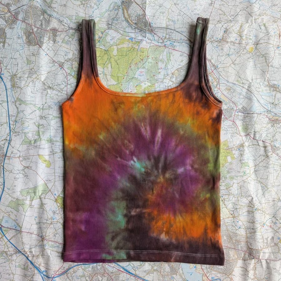 Tie dye cotton vest top (M 12-14)