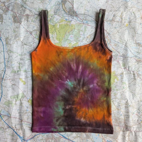 Tie dye cotton vest top (M 12-14)