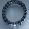 Chunky polished hematite stretch bracelet