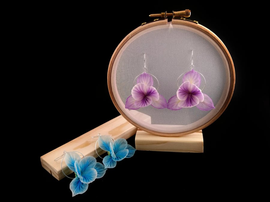 Iris flower Drop Earrings (1 Pair)