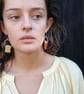 Pebble Earrings, silver and beach plastic, mismatched earrings. - Image 1