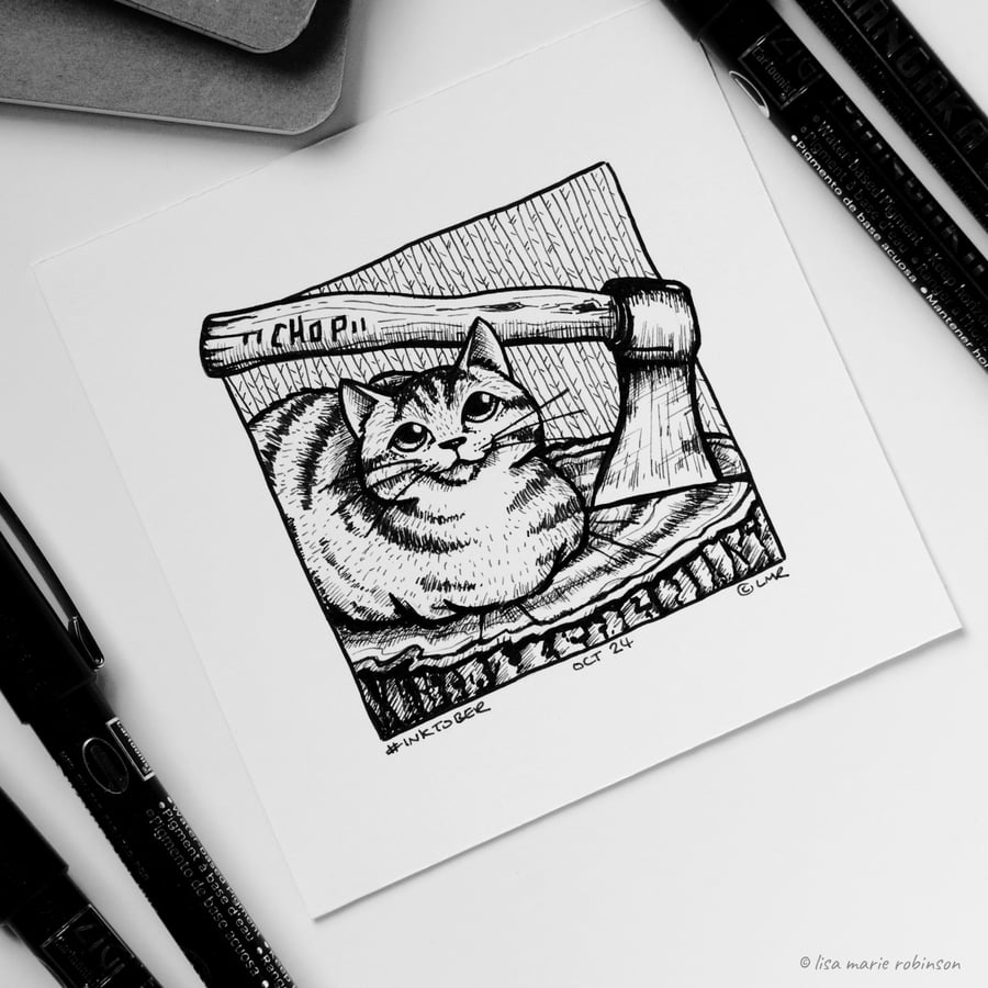 Chop - Day 24 Inktober 2018 - Mini Cat Drawing