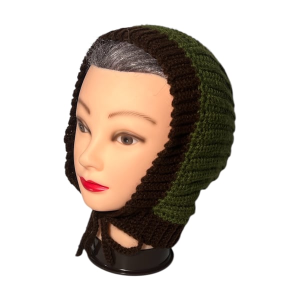 Crochet winter balaclava bonnet hat 