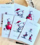 Cute Festive Mice Christmas Cards, pack of 6 with envelopes. - Image 4