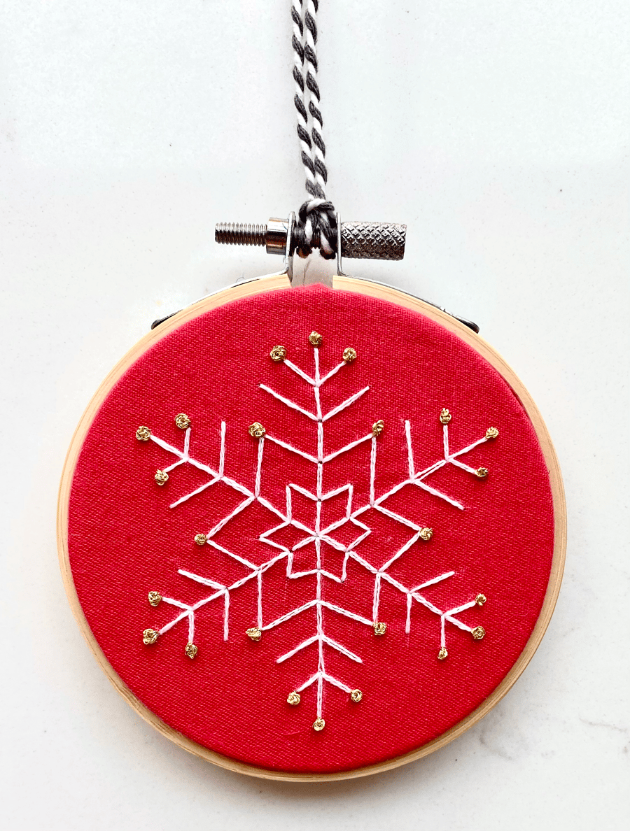 Snowflake Embroidery Kit, Needlepoint Kit, Beginner, Christmas Craft Kit