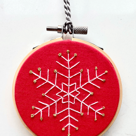 Snowflake Embroidery Kit, Needlepoint Kit, Beginner, Christmas Craft Kit