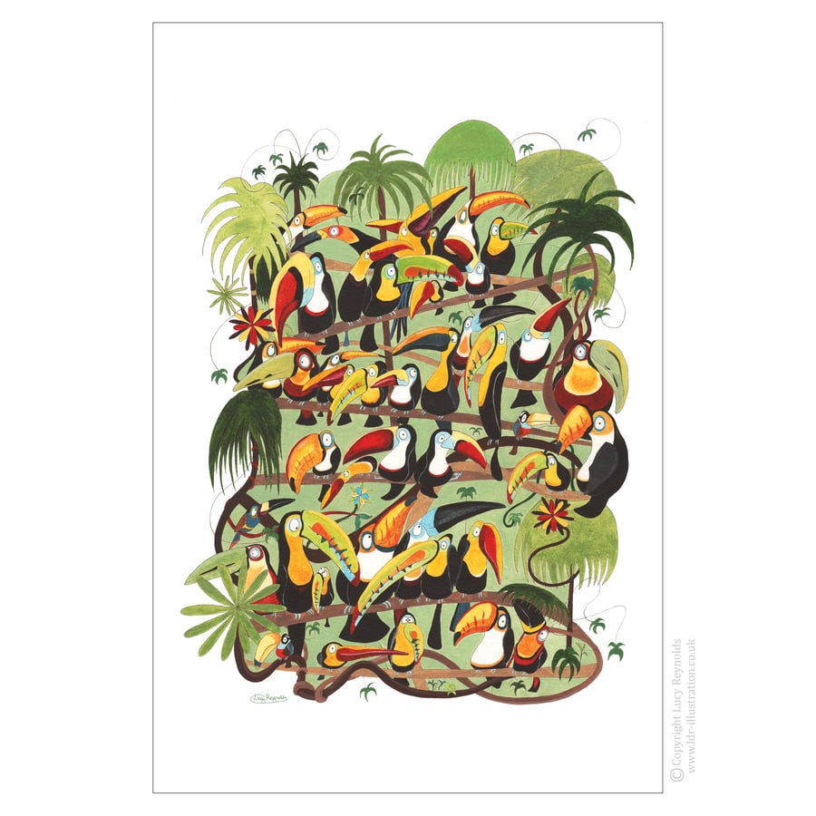 Toucan Jungle Tea Towel