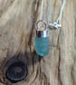 Sea glass 'bullet' shaped stopper necklace set in silver  - Image 2